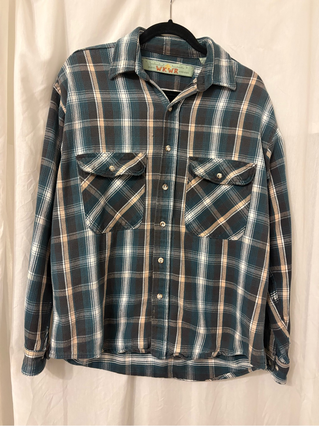 Anchor Blue Blue Plaid Button-Down Shirt 100% Cotton